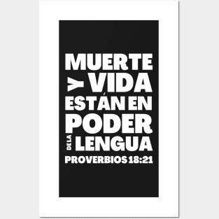 Proverbs 18-21 Power of The Tongue Spanish Posters and Art